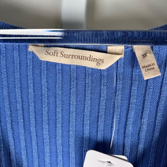 Soft Surroundings Soft Essentials Ribbed Sweater Tank Cardigan Set 3X Blue Stret - Picture 8 of 9